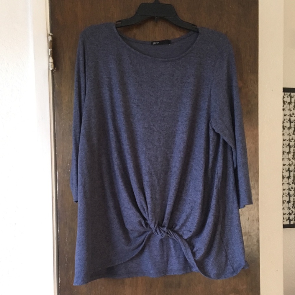 3/4 Sleeve Blue Sweater
